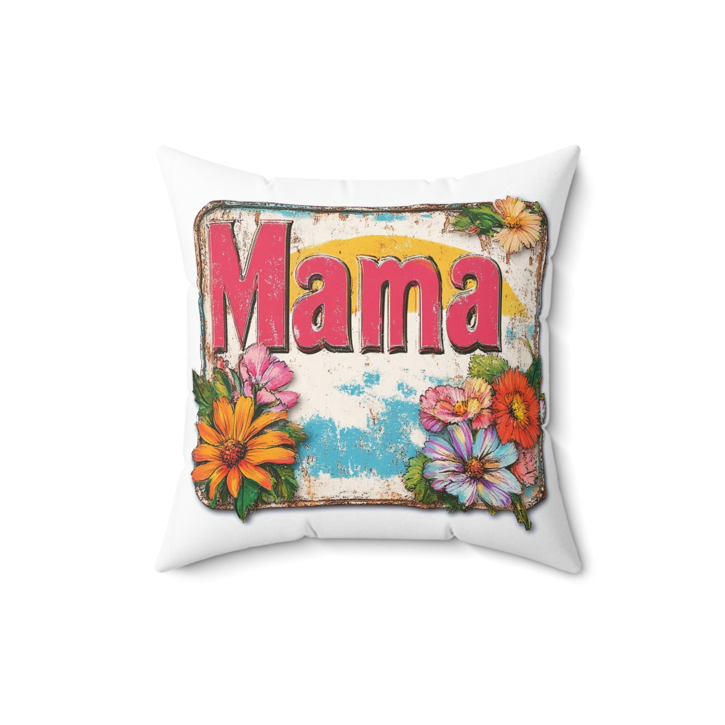 Retro Mama T-Shirt – 70's Style Mother's Day Gift Square Pillow For Men and Women
