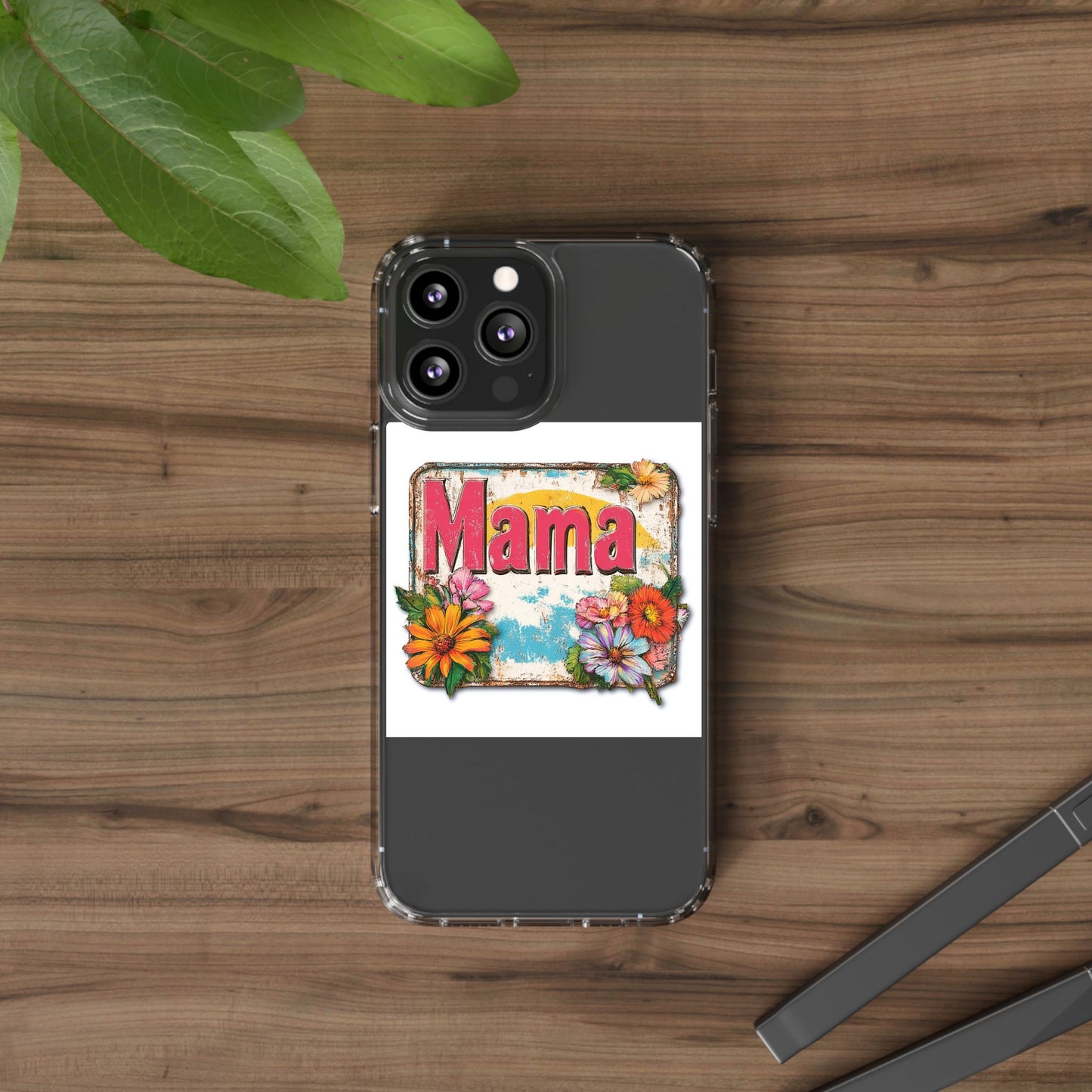 Retro Mama T-Shirt – 70's Style Mother's Day Gift Clear Phone Case For Men and Women