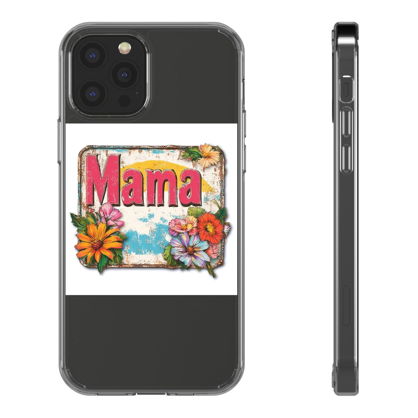 Retro Mama T-Shirt – 70's Style Mother's Day Gift Clear Phone Case For Men and Women