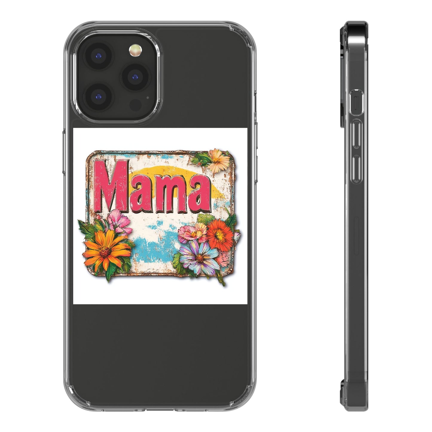 Retro Mama T-Shirt – 70's Style Mother's Day Gift Clear Phone Case For Men and Women