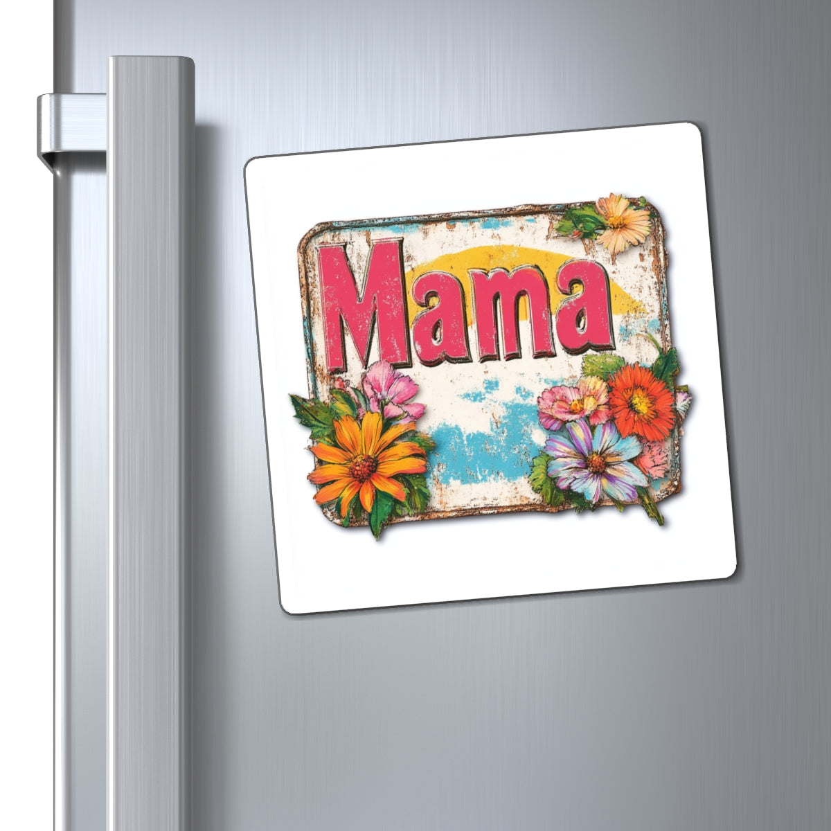 Retro Mama T-Shirt – 70's Style Mother's Day Gift Square Magent For Men and Women