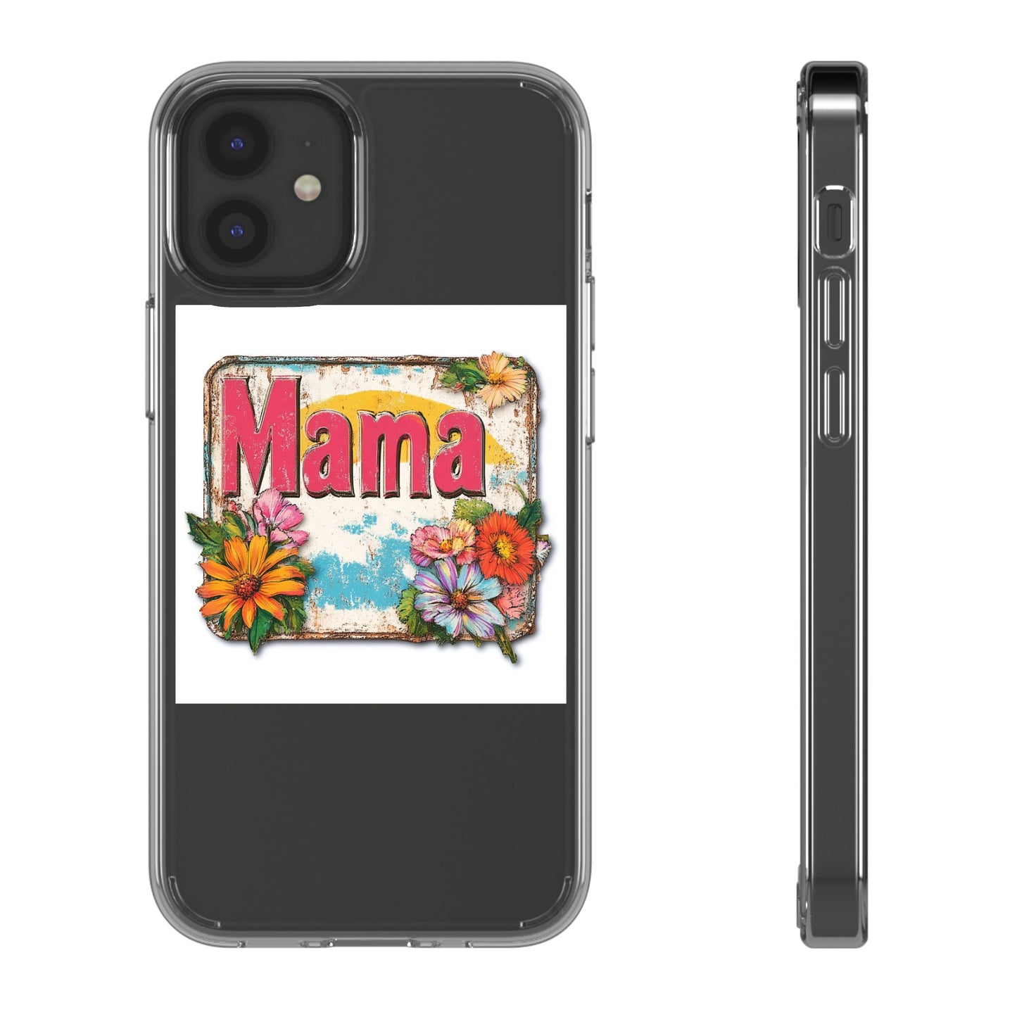 Retro Mama T-Shirt – 70's Style Mother's Day Gift Clear Phone Case For Men and Women
