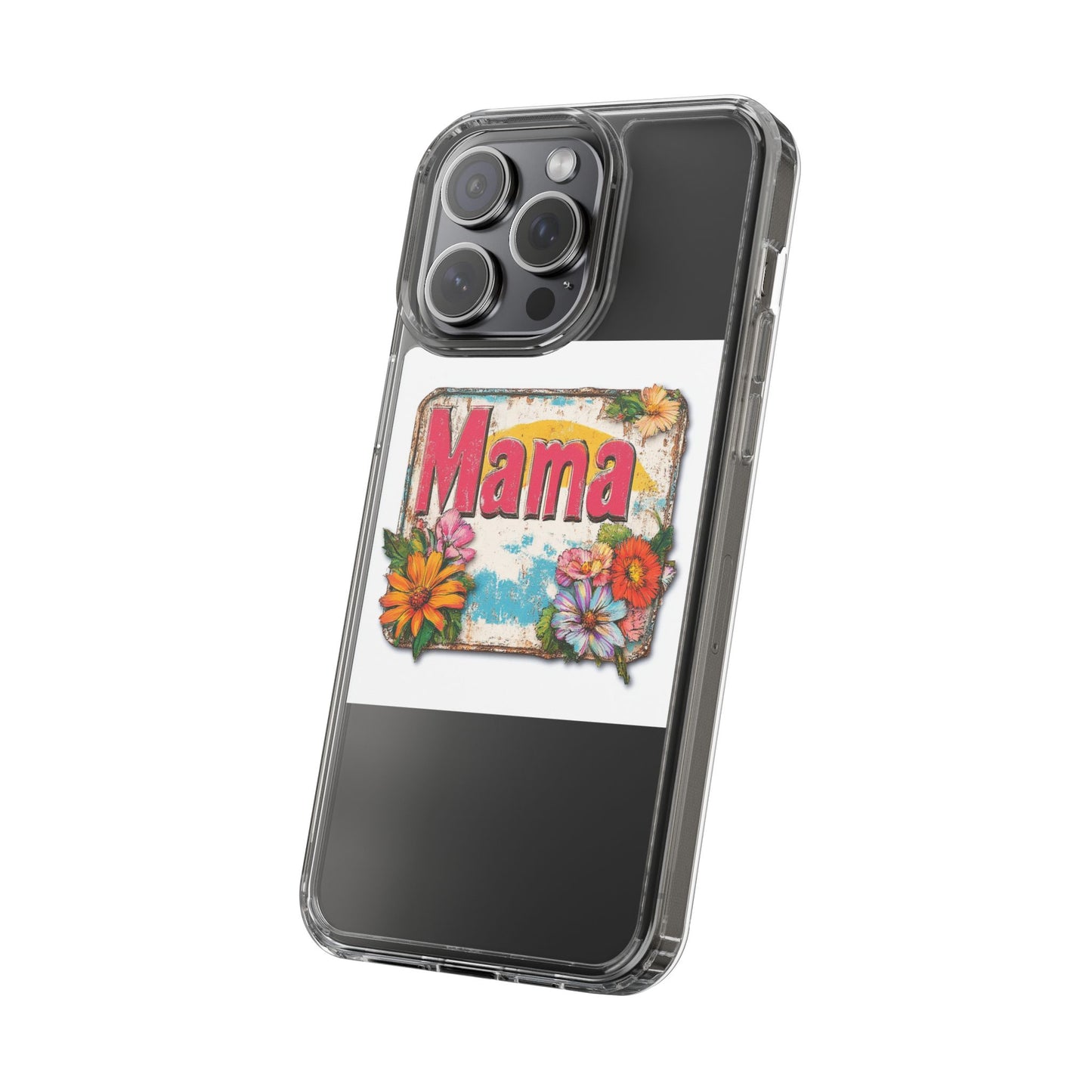 Retro Mama T-Shirt – 70's Style Mother's Day Gift Clear Phone Case For Men and Women