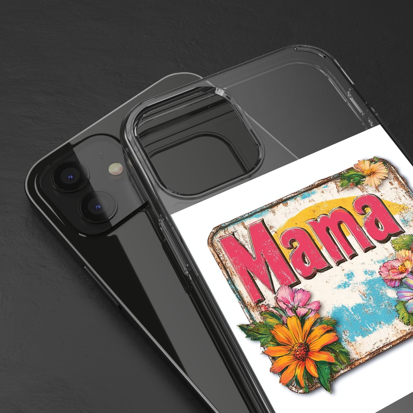 Retro Mama T-Shirt – 70's Style Mother's Day Gift Clear Phone Case For Men and Women