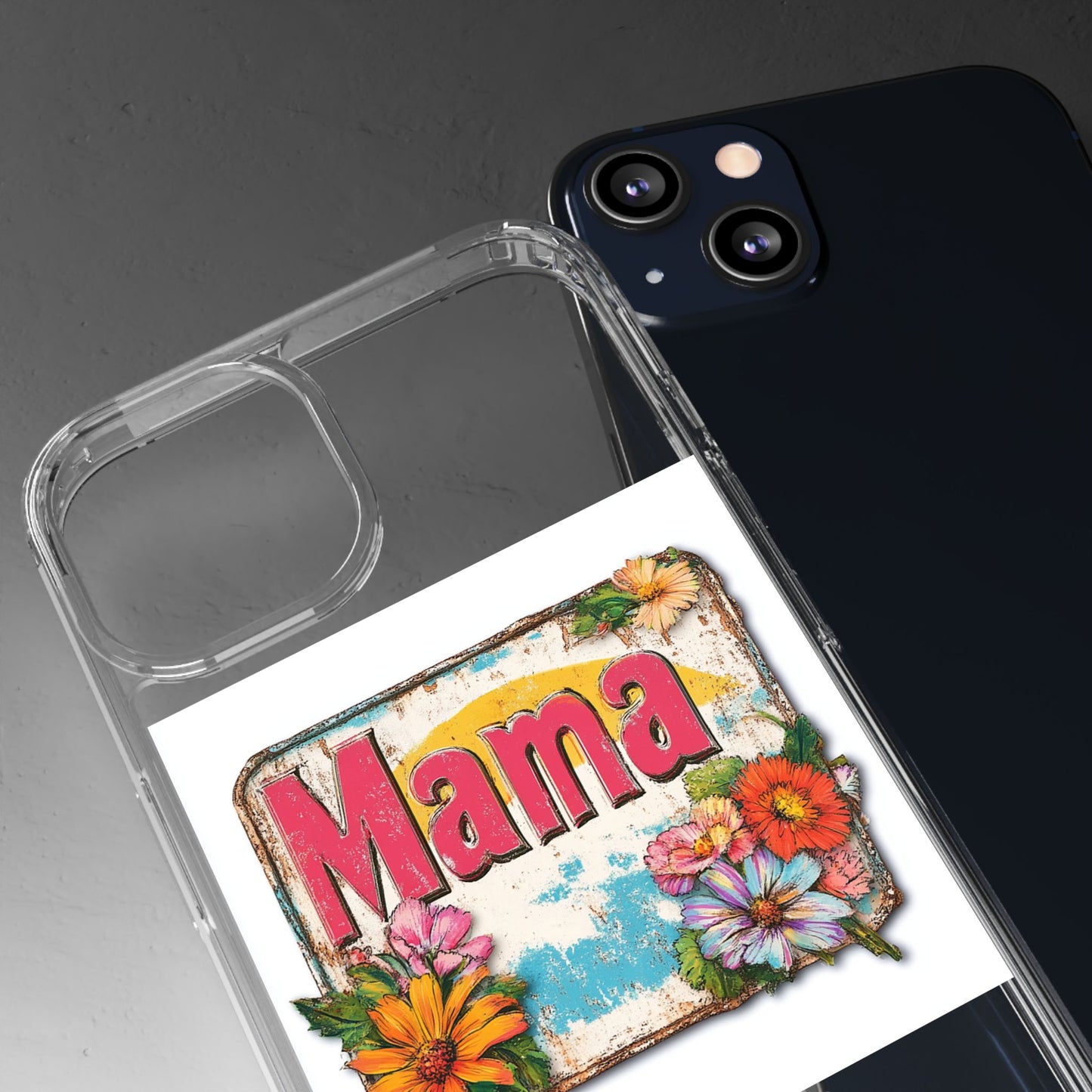 Retro Mama T-Shirt – 70's Style Mother's Day Gift Clear Phone Case For Men and Women