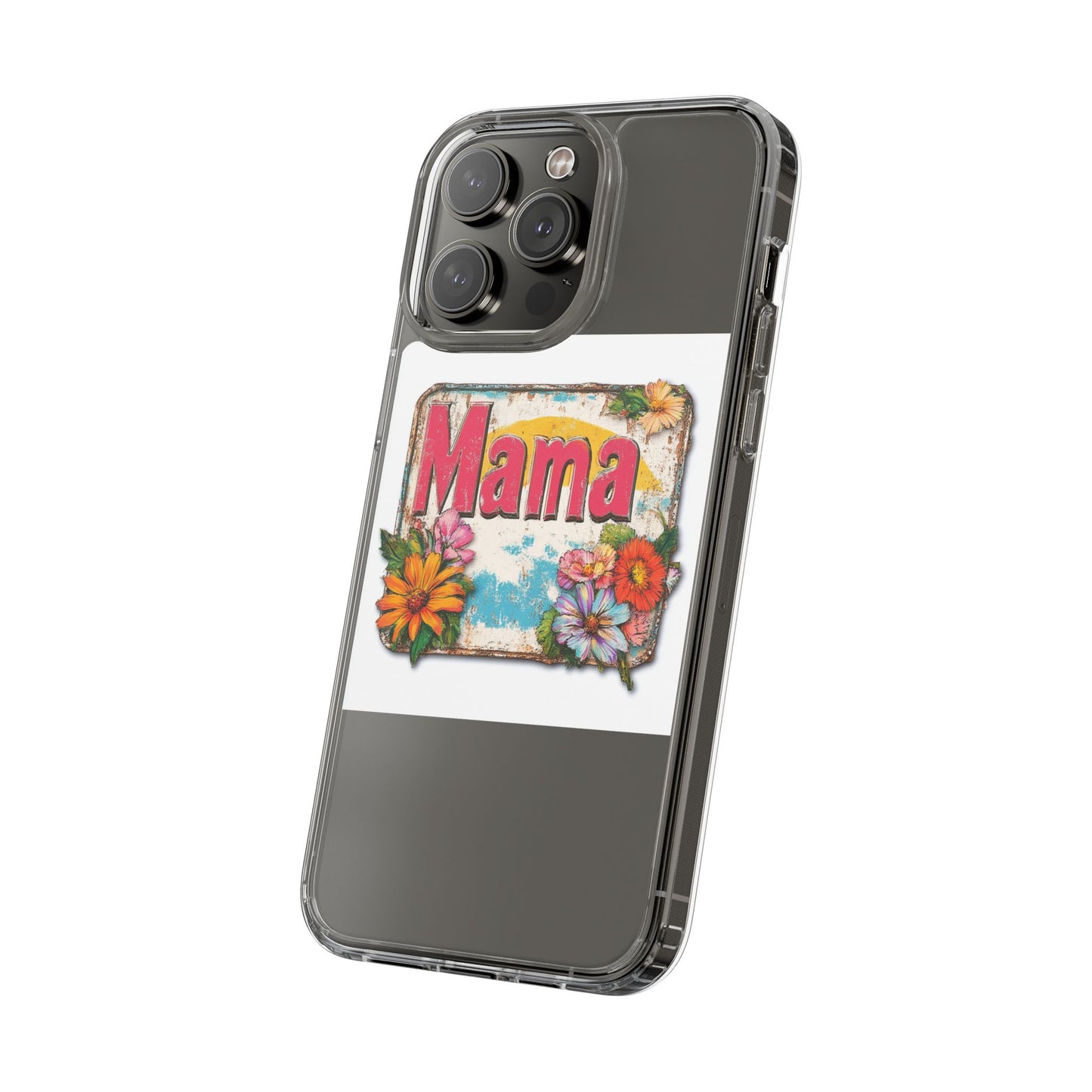 Retro Mama T-Shirt – 70's Style Mother's Day Gift Clear Phone Case For Men and Women