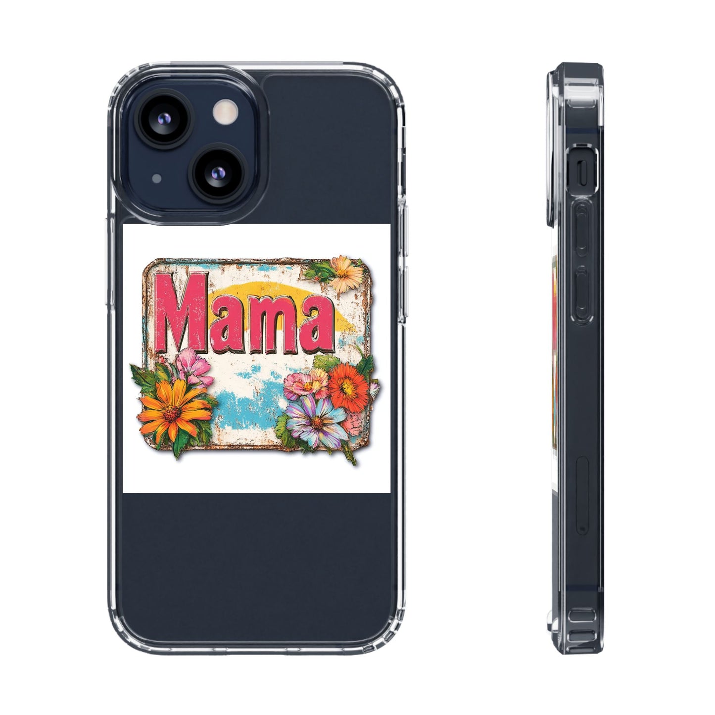 Retro Mama T-Shirt – 70's Style Mother's Day Gift Clear Phone Case For Men and Women