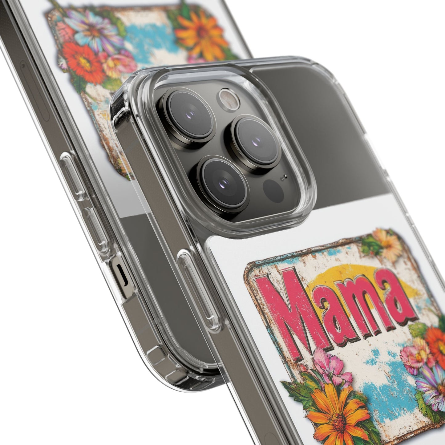 Retro Mama T-Shirt – 70's Style Mother's Day Gift Clear Phone Case For Men and Women