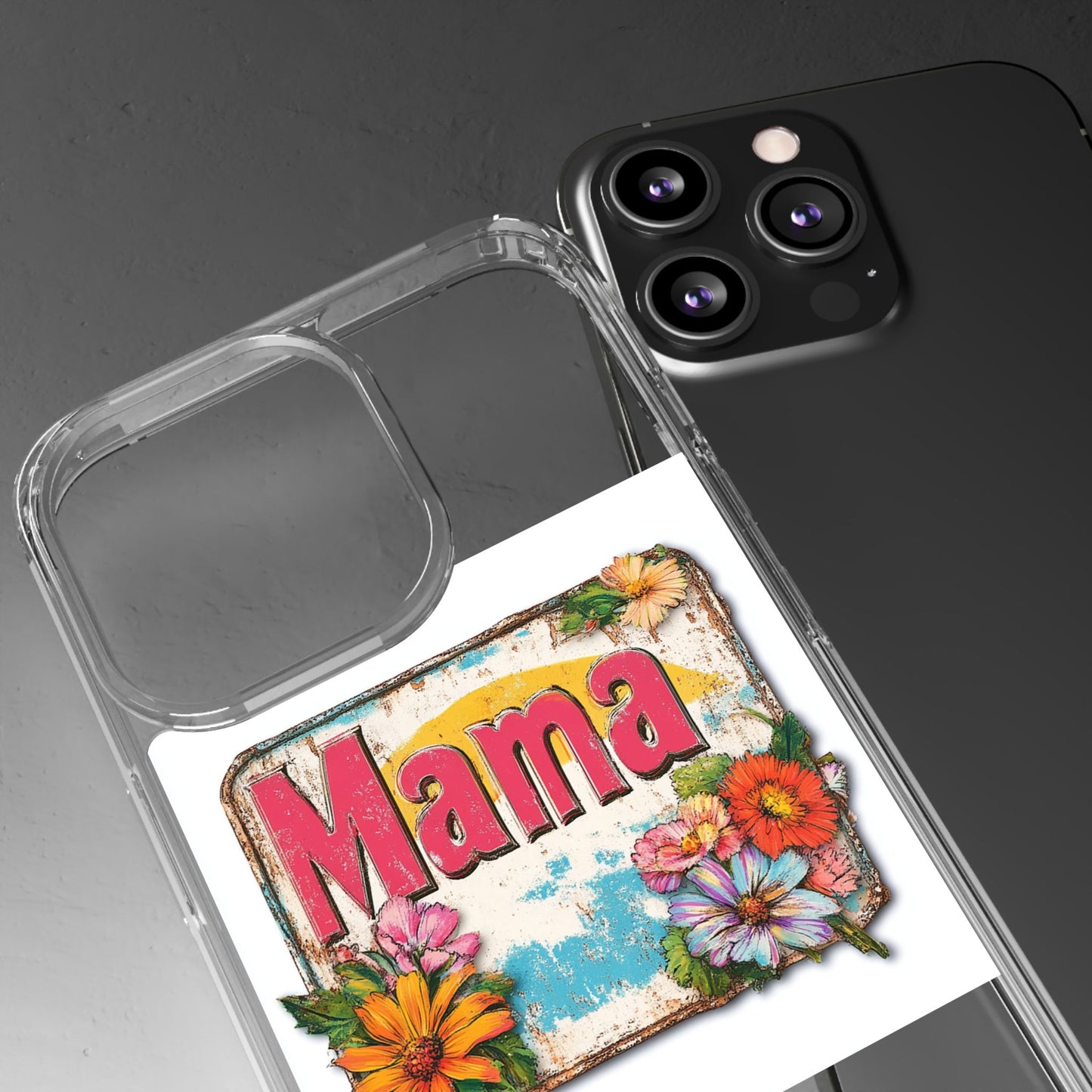 Retro Mama T-Shirt – 70's Style Mother's Day Gift Clear Phone Case For Men and Women