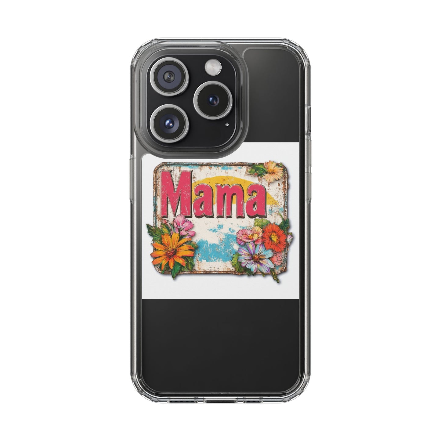 Retro Mama T-Shirt – 70's Style Mother's Day Gift Clear Phone Case For Men and Women