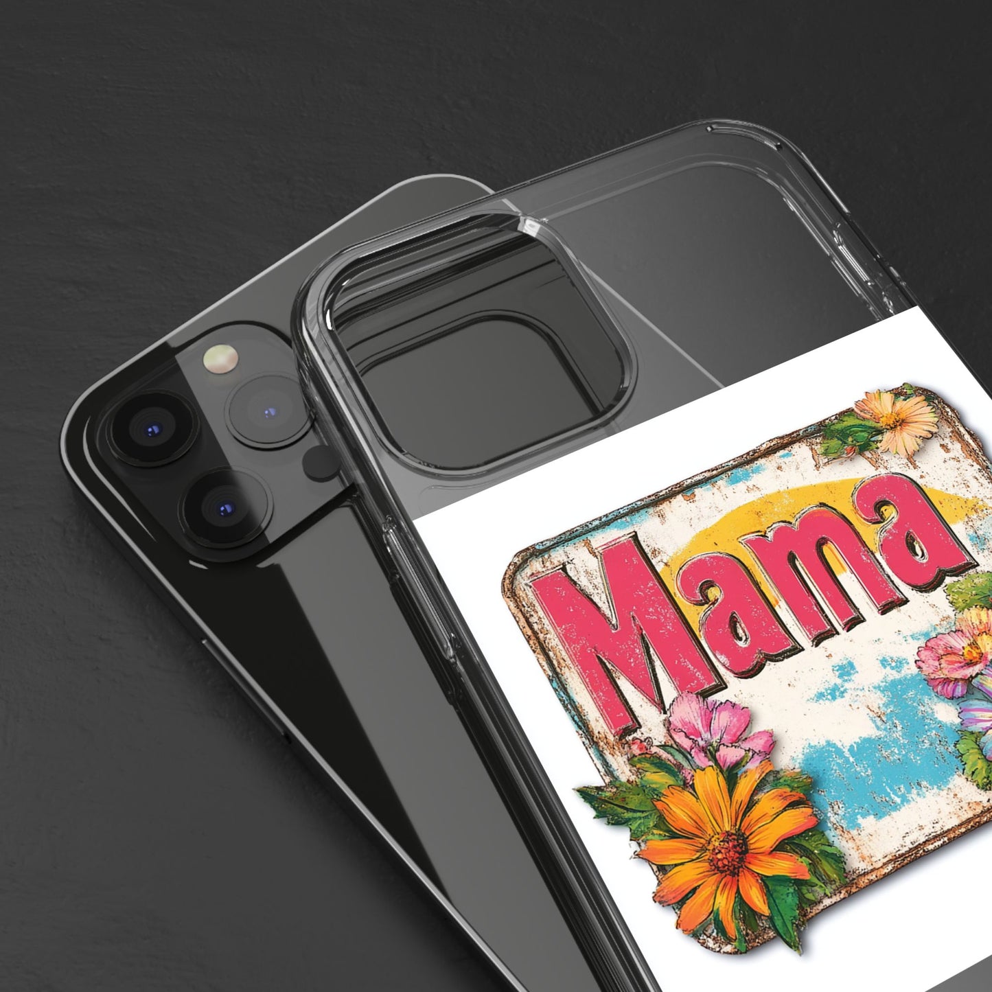 Retro Mama T-Shirt – 70's Style Mother's Day Gift Clear Phone Case For Men and Women