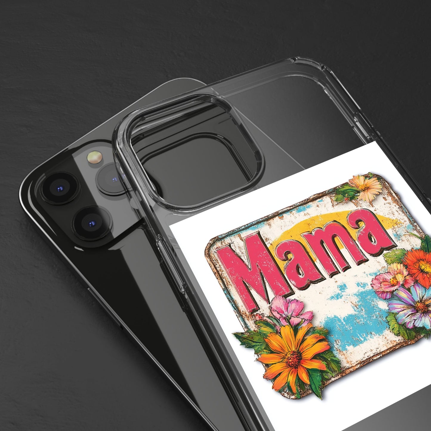 Retro Mama T-Shirt – 70's Style Mother's Day Gift Clear Phone Case For Men and Women