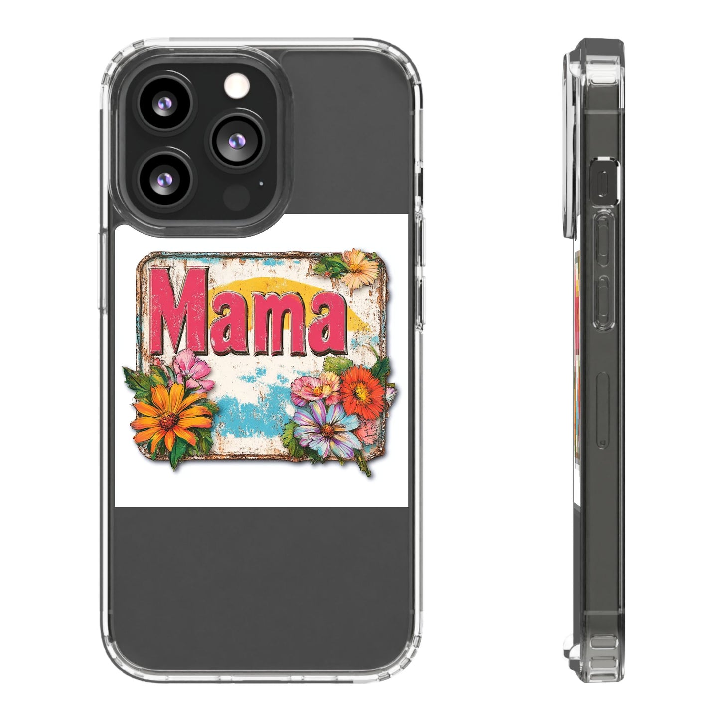 Retro Mama T-Shirt – 70's Style Mother's Day Gift Clear Phone Case For Men and Women