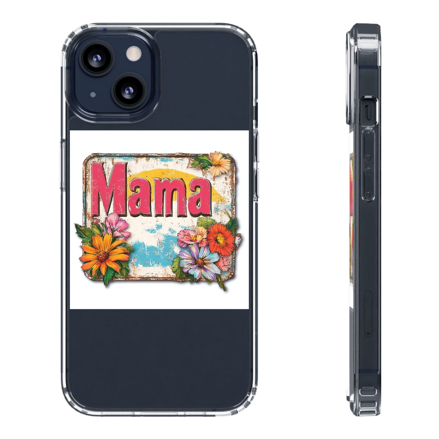 Retro Mama T-Shirt – 70's Style Mother's Day Gift Clear Phone Case For Men and Women