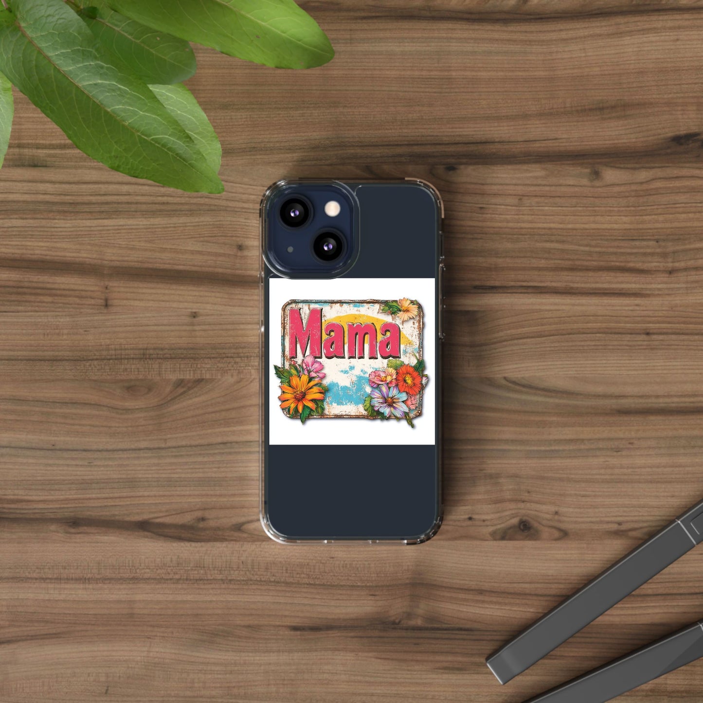 Retro Mama T-Shirt – 70's Style Mother's Day Gift Clear Phone Case For Men and Women
