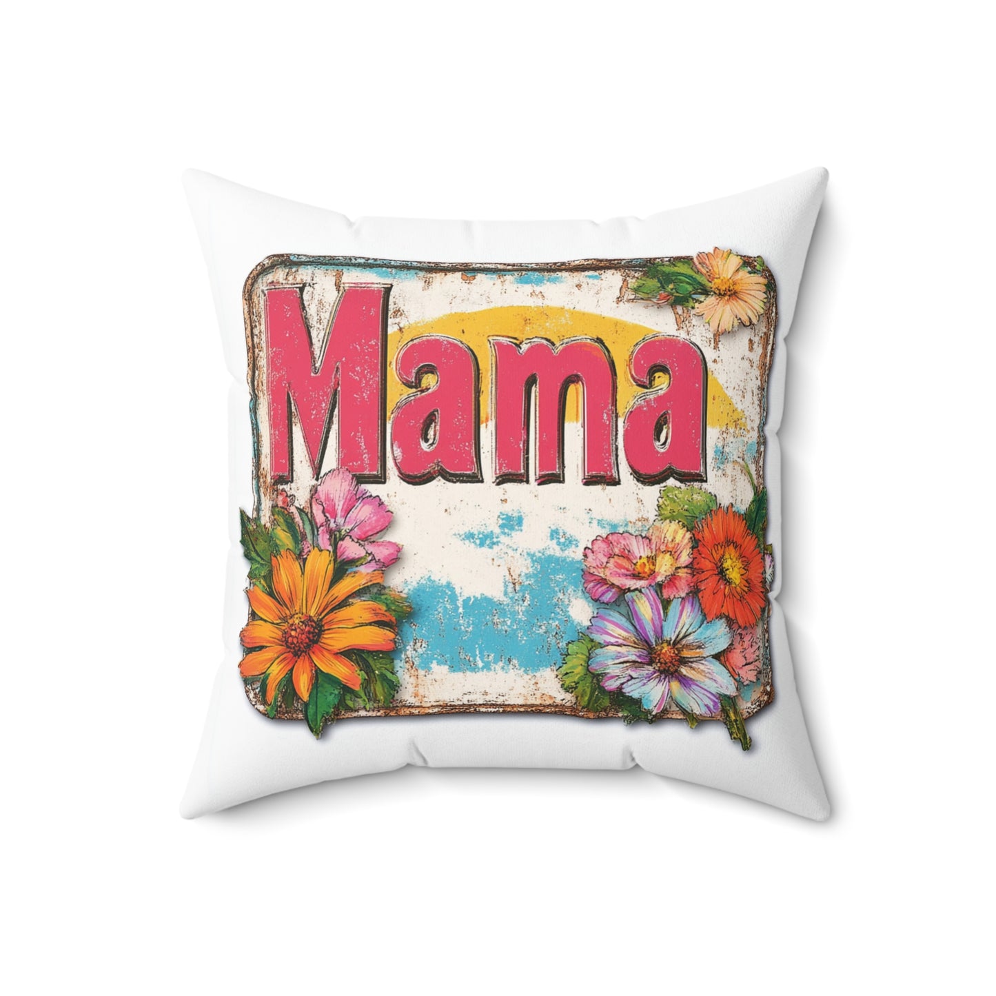 Retro Mama T-Shirt – 70's Style Mother's Day Gift Square Pillow For Men and Women