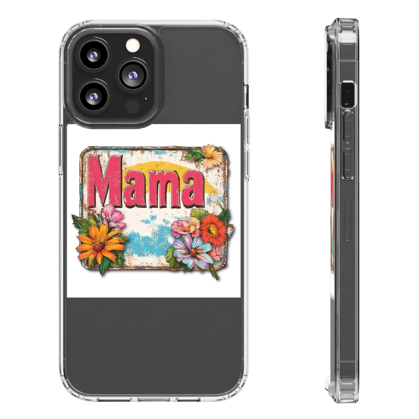 Retro Mama T-Shirt – 70's Style Mother's Day Gift Clear Phone Case For Men and Women