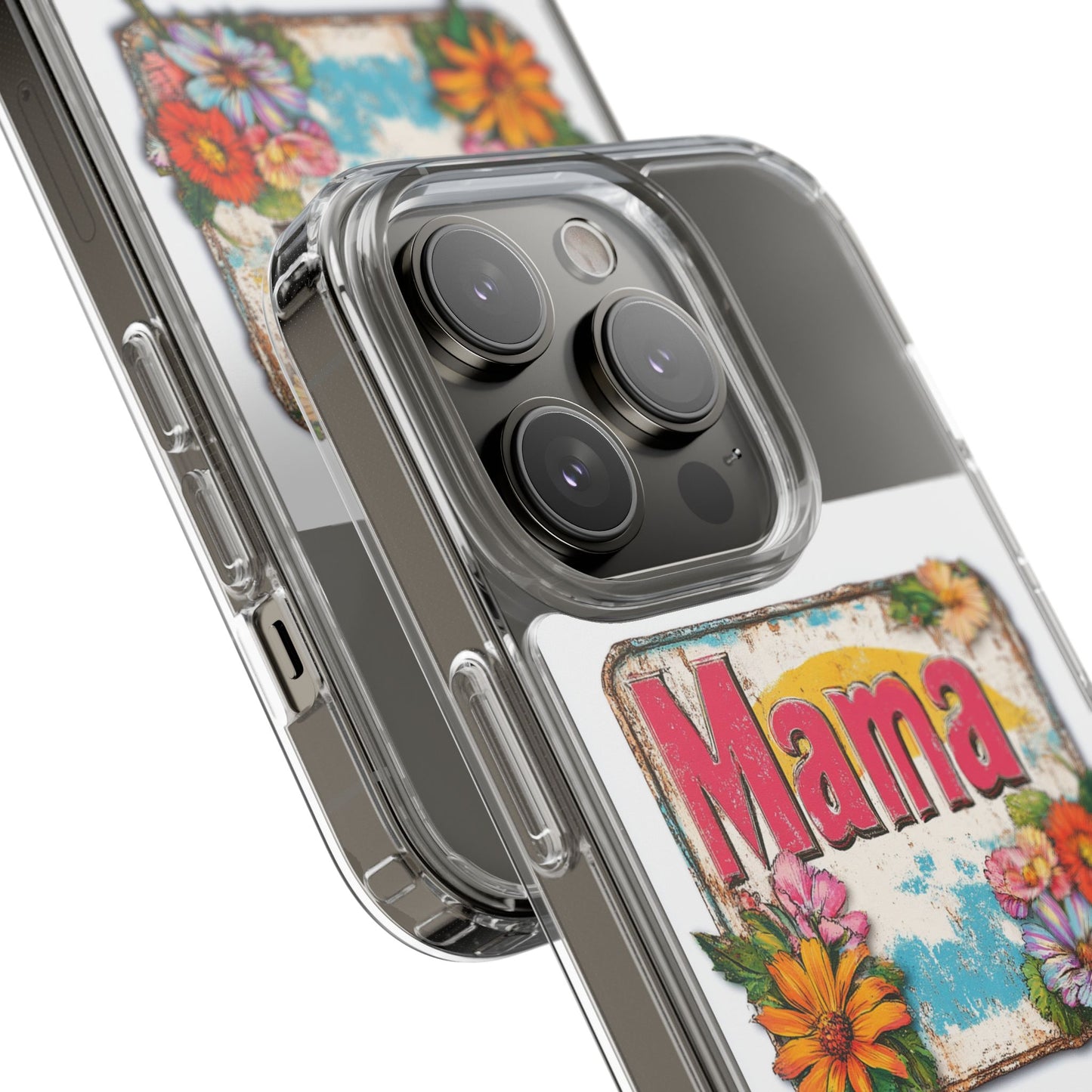 Retro Mama T-Shirt – 70's Style Mother's Day Gift Clear Phone Case For Men and Women