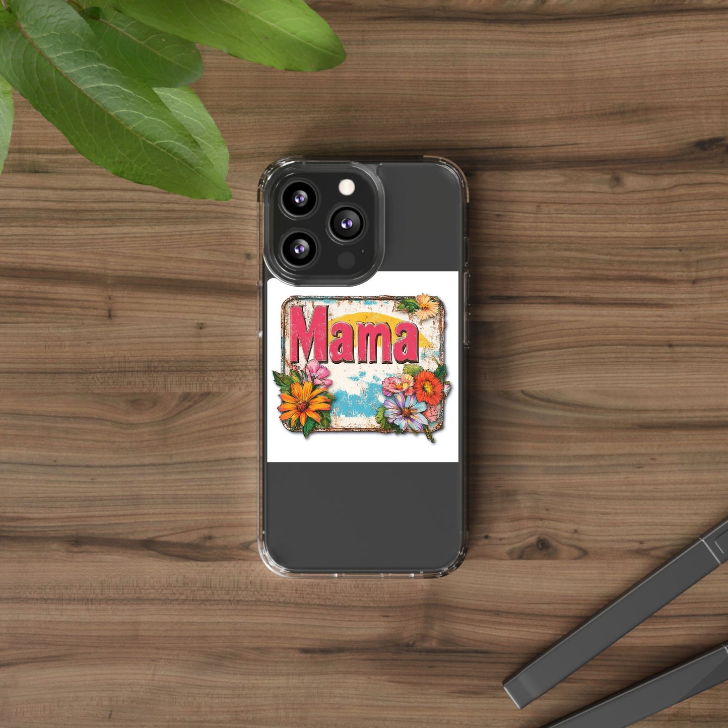 Retro Mama T-Shirt – 70's Style Mother's Day Gift Clear Phone Case For Men and Women