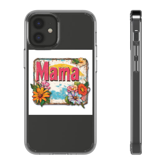Retro Mama T-Shirt – 70's Style Mother's Day Gift Clear Phone Case For Men and Women