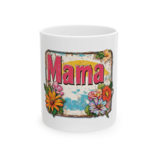 Retro Mama T-Shirt – 70's Style Mother's Day Gift Ceramic Mug For Men and Women
